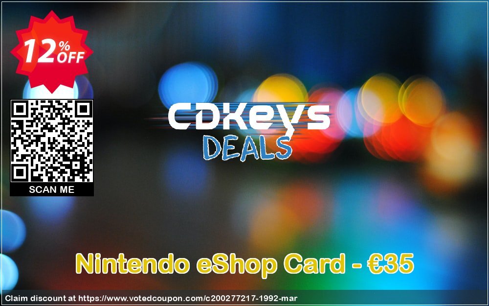 Nintendo eShop Card - €35 Coupon, discount Nintendo eShop Card - €35 Deal. Promotion: Nintendo eShop Card - €35 Exclusive offer 