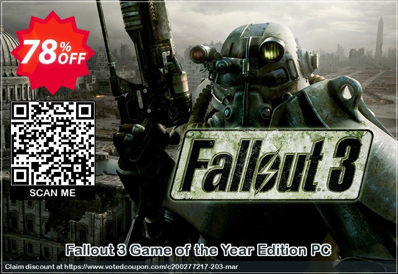 Fallout 3 Game of the Year Edition PC Coupon, discount Fallout 3 Game of the Year Edition PC Deal. Promotion: Fallout 3 Game of the Year Edition PC Exclusive offer 