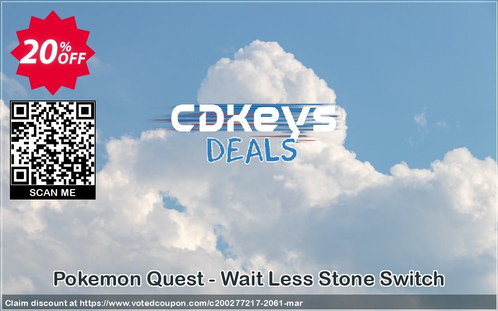 Pokemon Quest - Wait Less Stone Switch Coupon, discount Pokemon Quest - Wait Less Stone Switch Deal. Promotion: Pokemon Quest - Wait Less Stone Switch Exclusive offer 