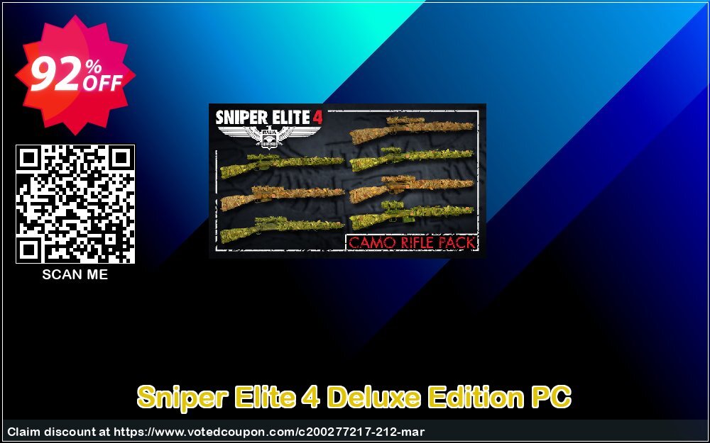 Sniper Elite 4 Deluxe Edition PC Coupon Code Apr 2024, 92% OFF - VotedCoupon