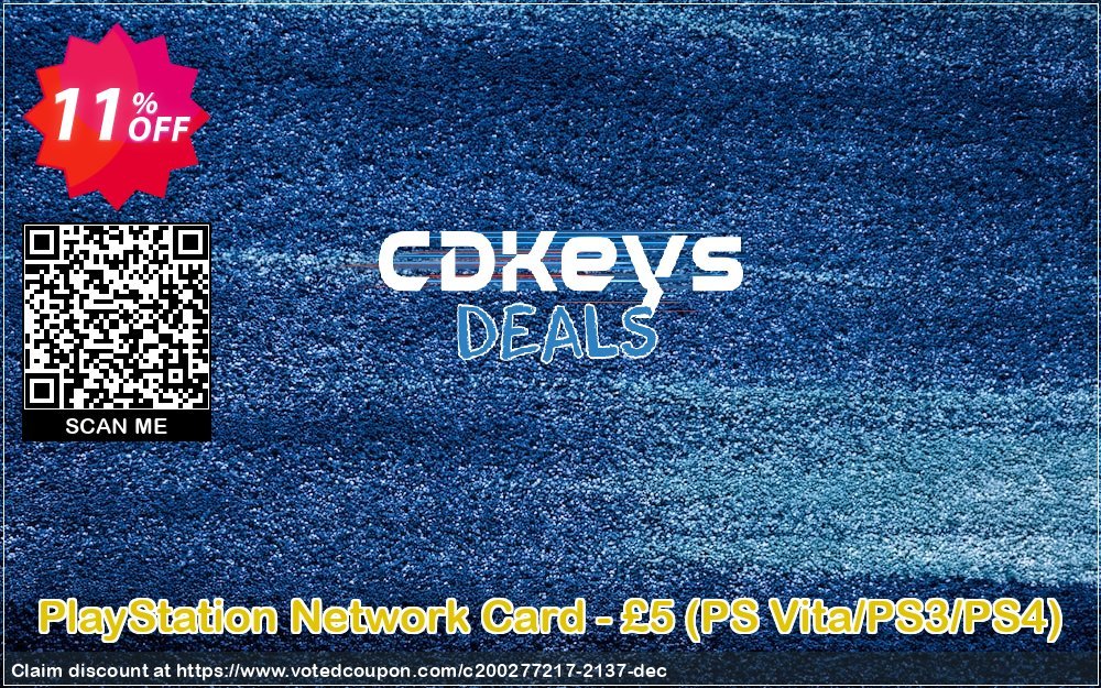 PS Network Card - £5, PS Vita/PS3/PS4  Coupon Code Apr 2024, 11% OFF - VotedCoupon