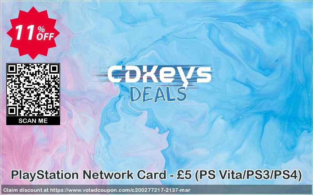 PS Network Card - £5, PS Vita/PS3/PS4  Coupon Code Apr 2024, 11% OFF - VotedCoupon