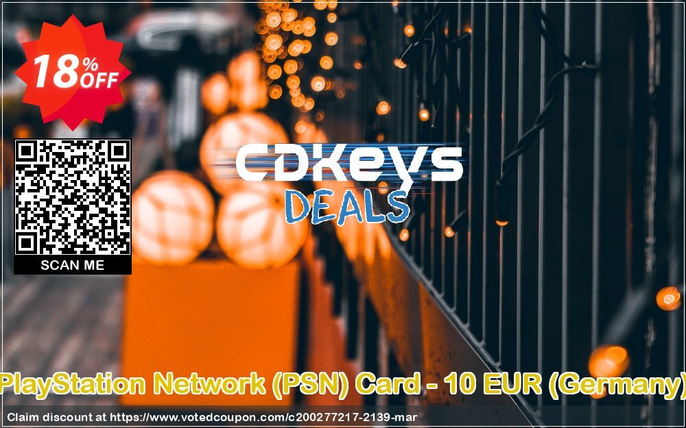 PS Network, PSN Card - 10 EUR, Germany  Coupon, discount PlayStation Network (PSN) Card - 10 EUR (Germany) Deal. Promotion: PlayStation Network (PSN) Card - 10 EUR (Germany) Exclusive offer 