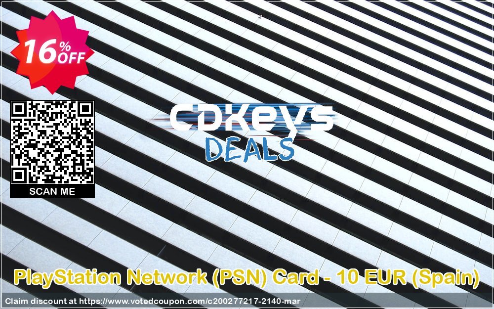 PS Network, PSN Card - 10 EUR, Spain  Coupon, discount PlayStation Network (PSN) Card - 10 EUR (Spain) Deal. Promotion: PlayStation Network (PSN) Card - 10 EUR (Spain) Exclusive offer 