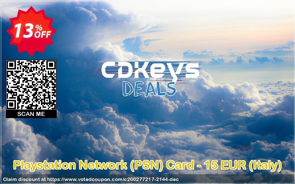 PS Network, PSN Card - 15 EUR, Italy 