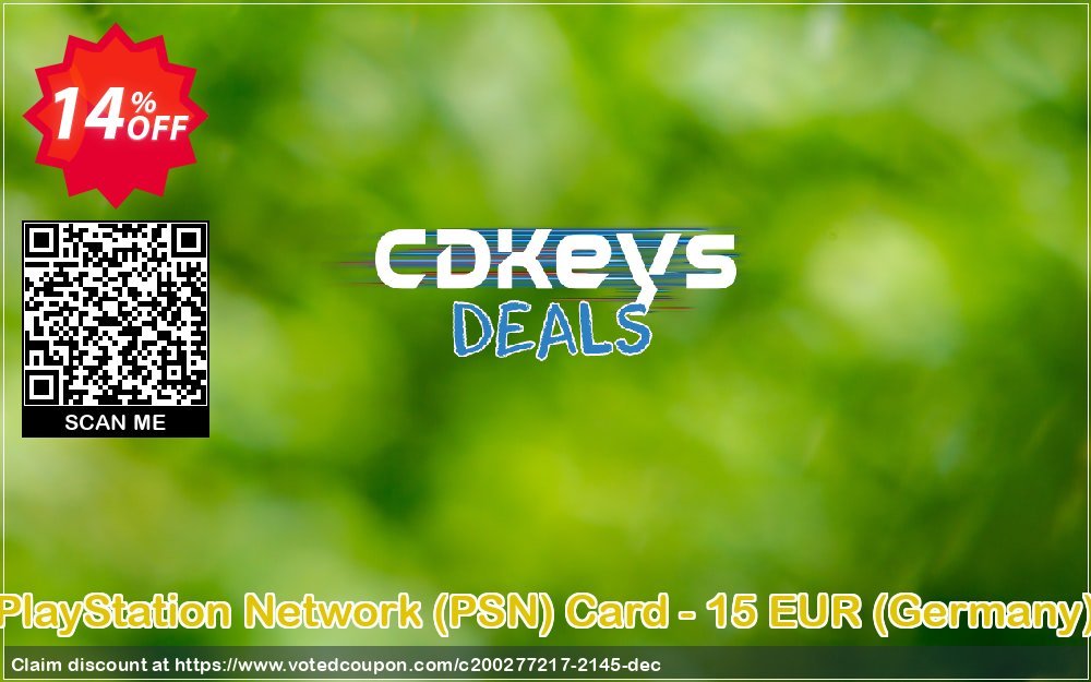 PS Network, PSN Card - 15 EUR, Germany  Coupon Code Apr 2024, 14% OFF - VotedCoupon