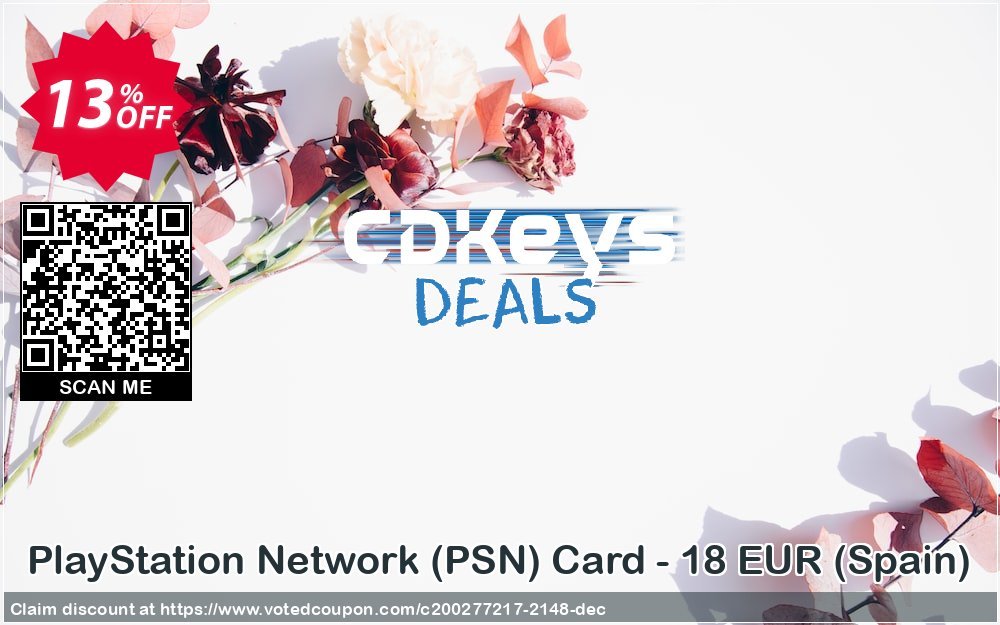 PS Network, PSN Card - 18 EUR, Spain  Coupon, discount PlayStation Network (PSN) Card - 18 EUR (Spain) Deal. Promotion: PlayStation Network (PSN) Card - 18 EUR (Spain) Exclusive offer 