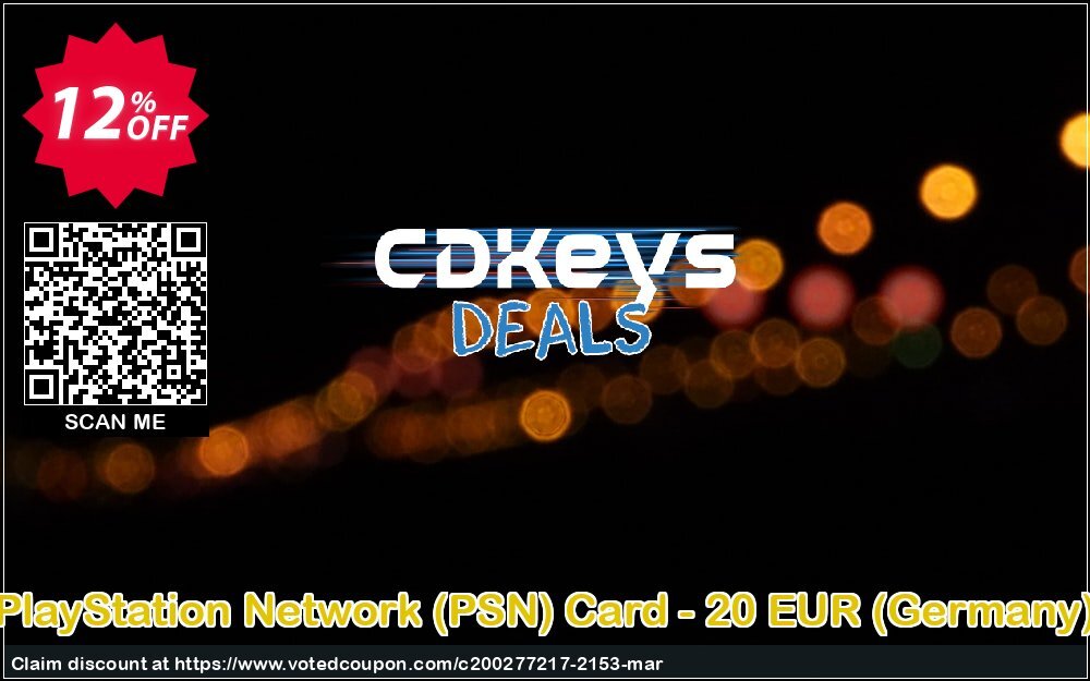 PS Network, PSN Card - 20 EUR, Germany  Coupon Code Apr 2024, 12% OFF - VotedCoupon