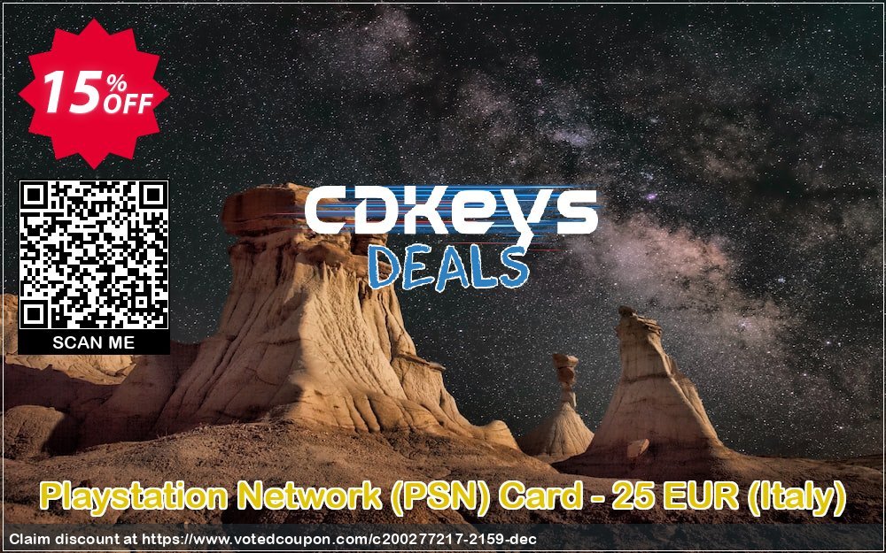 PS Network, PSN Card - 25 EUR, Italy  Coupon, discount Playstation Network (PSN) Card - 25 EUR (Italy) Deal. Promotion: Playstation Network (PSN) Card - 25 EUR (Italy) Exclusive offer 