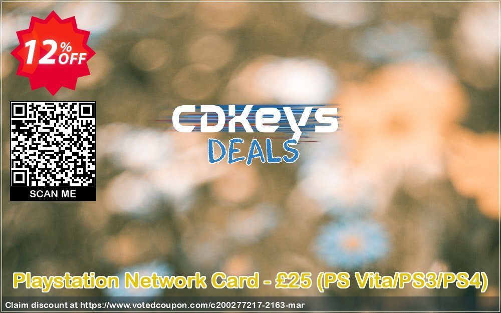 PS Network Card - £25, PS Vita/PS3/PS4  Coupon Code Apr 2024, 12% OFF - VotedCoupon