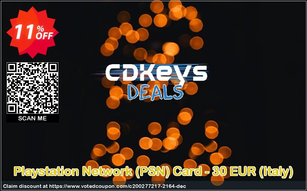 PS Network, PSN Card - 30 EUR, Italy  Coupon, discount Playstation Network (PSN) Card - 30 EUR (Italy) Deal. Promotion: Playstation Network (PSN) Card - 30 EUR (Italy) Exclusive offer 
