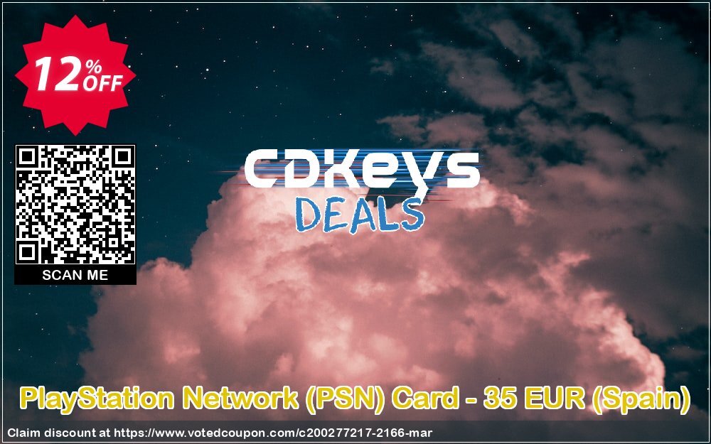 PS Network, PSN Card - 35 EUR, Spain  Coupon Code Apr 2024, 12% OFF - VotedCoupon