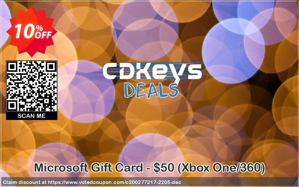 Microsoft Gift Card - $50, Xbox One/360  Coupon, discount Microsoft Gift Card - $50 (Xbox One/360) Deal. Promotion: Microsoft Gift Card - $50 (Xbox One/360) Exclusive offer 