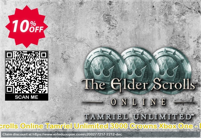 The Elder Scrolls Online Tamriel Unlimited 3000 Crowns Xbox One - Digital Code Coupon Code Apr 2024, 10% OFF - VotedCoupon