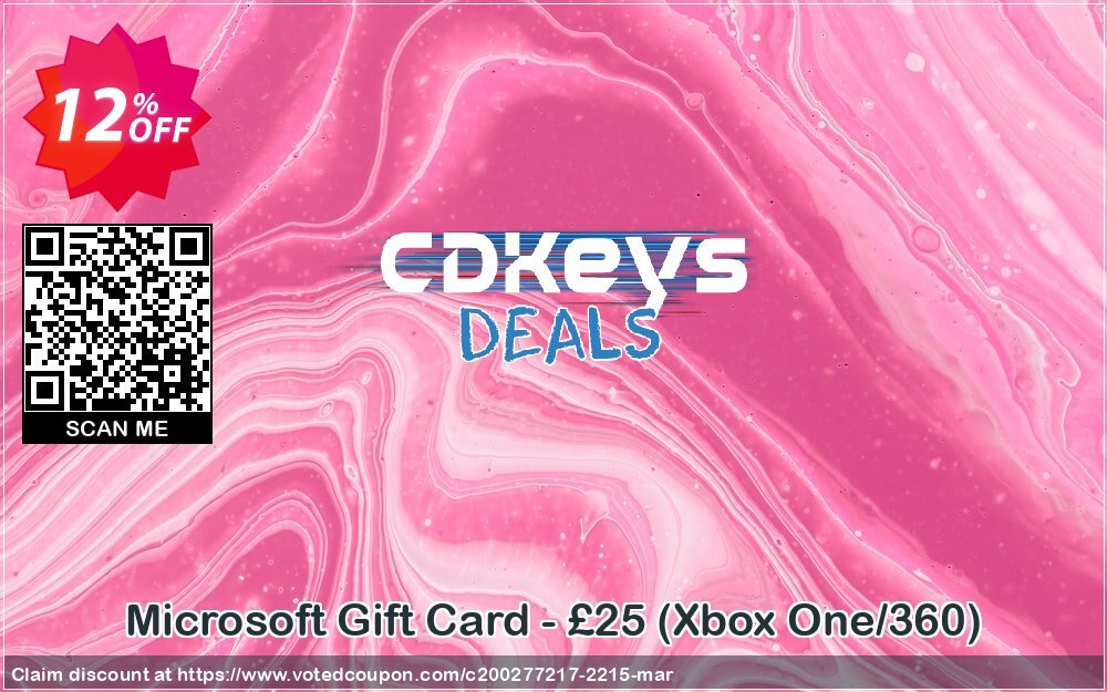 Microsoft Gift Card - £25, Xbox One/360  Coupon Code May 2024, 12% OFF - VotedCoupon