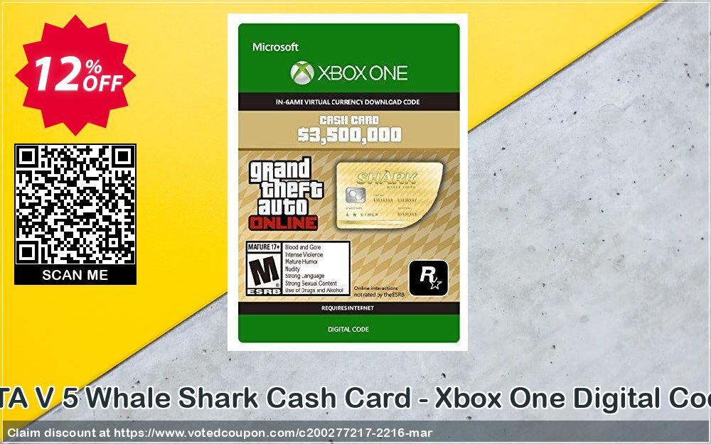 GTA V 5 Whale Shark Cash Card - Xbox One Digital Code Coupon Code Apr 2024, 12% OFF - VotedCoupon