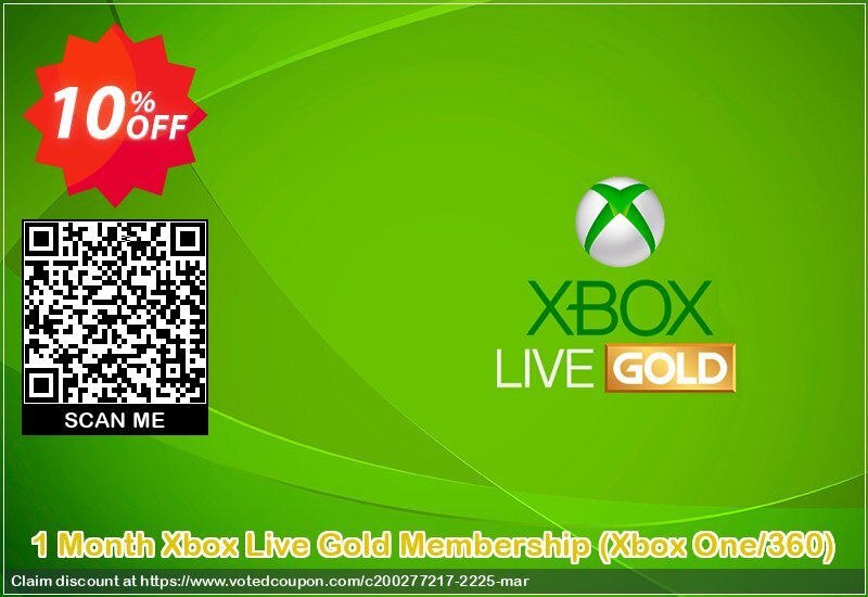 Monthly Xbox Live Gold Membership, Xbox One/360  Coupon Code Apr 2024, 10% OFF - VotedCoupon