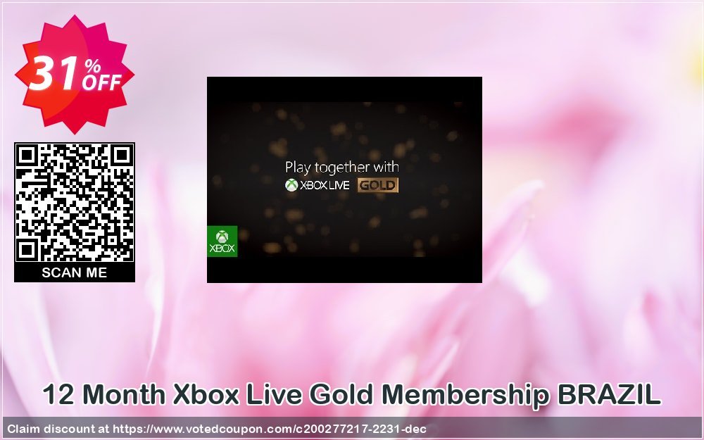 12 Month Xbox Live Gold Membership BRAZIL