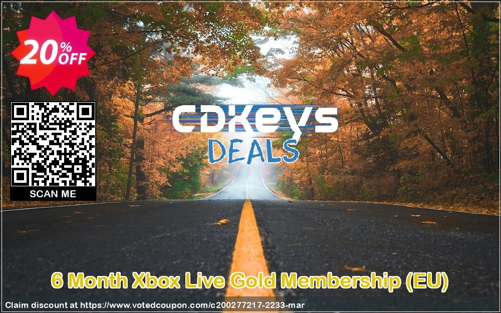 6 Month Xbox Live Gold Membership, EU  Coupon, discount 6 Month Xbox Live Gold Membership (EU) Deal. Promotion: 6 Month Xbox Live Gold Membership (EU) Exclusive offer 