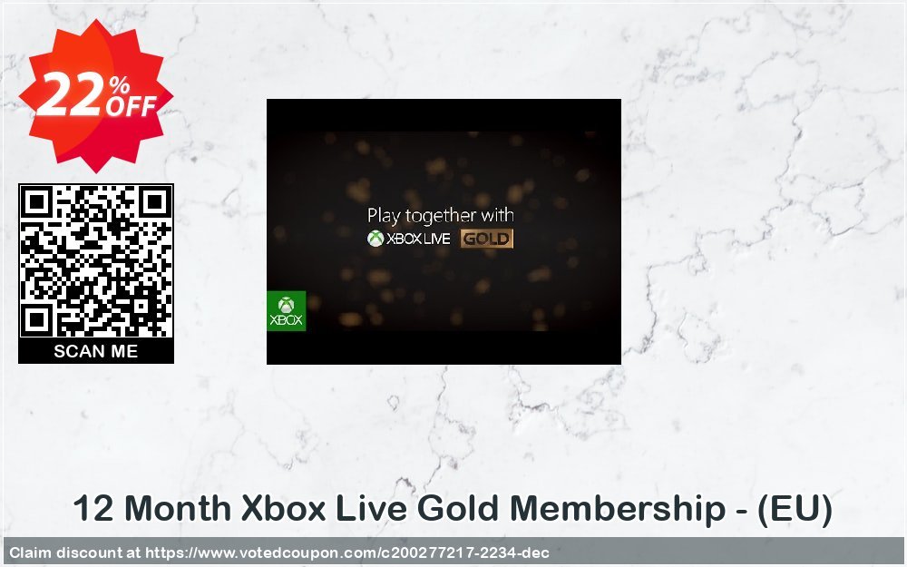 12 Month Xbox Live Gold Membership -, EU  Coupon Code Apr 2024, 22% OFF - VotedCoupon