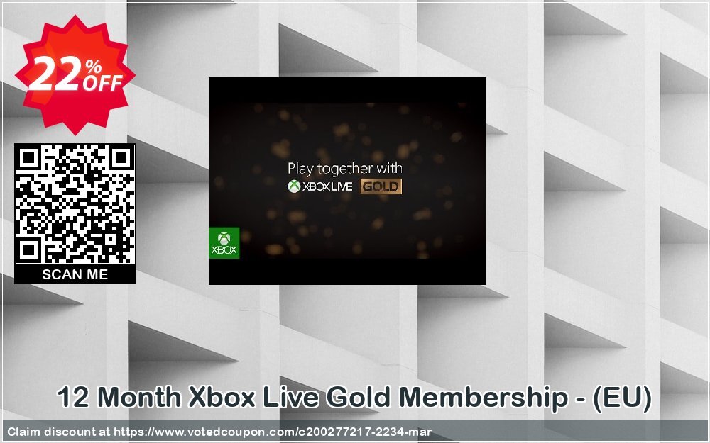 12 Month Xbox Live Gold Membership -, EU  Coupon, discount 12 Month Xbox Live Gold Membership - (EU) Deal. Promotion: 12 Month Xbox Live Gold Membership - (EU) Exclusive offer 