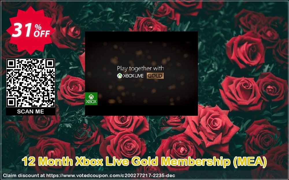 12 Month Xbox Live Gold Membership, MEA 