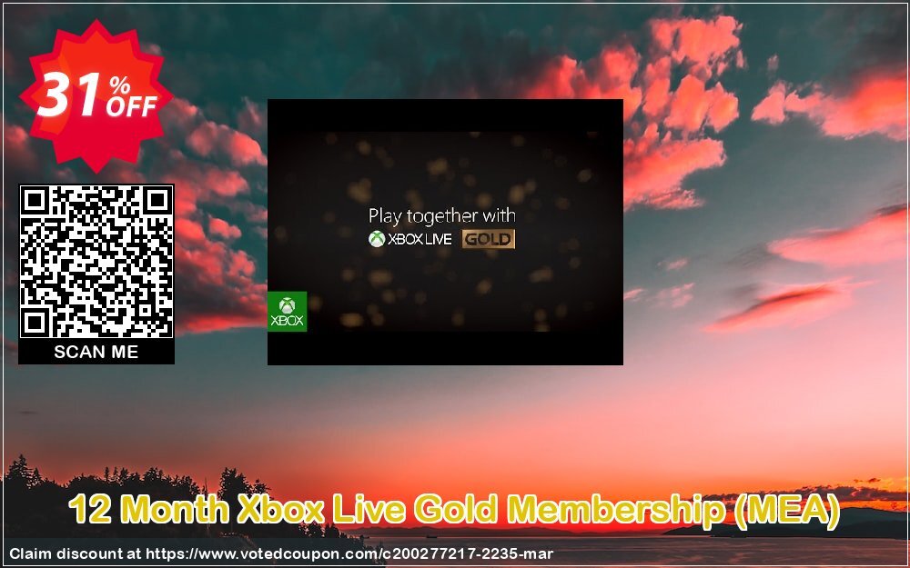 12 Month Xbox Live Gold Membership, MEA 