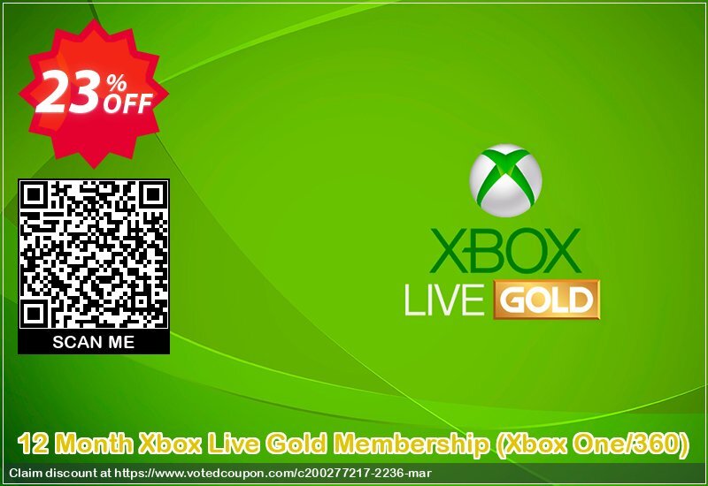 12 Month Xbox Live Gold Membership, Xbox One/360  Coupon Code Apr 2024, 23% OFF - VotedCoupon