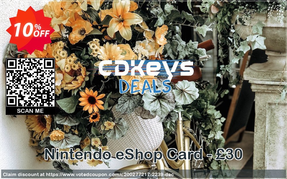 Nintendo eShop Card - £30 Coupon, discount Nintendo eShop Card - £30 Deal. Promotion: Nintendo eShop Card - £30 Exclusive offer 