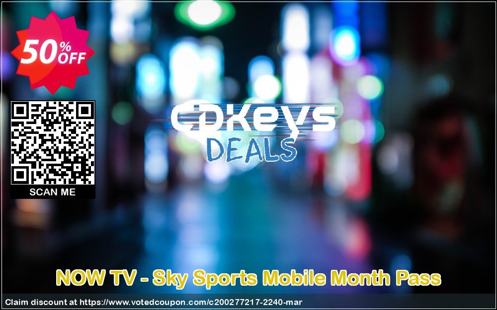 NOW TV - Sky Sports Mobile Month Pass Coupon Code May 2024, 50% OFF - VotedCoupon