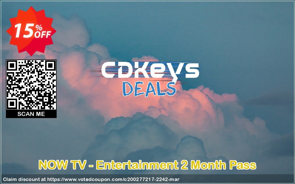 NOW TV - Entertainment 2 Month Pass Coupon, discount NOW TV - Entertainment 2 Month Pass Deal. Promotion: NOW TV - Entertainment 2 Month Pass Exclusive offer 