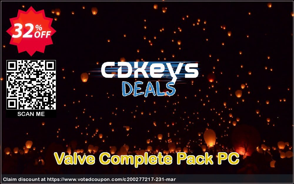 Valve Complete Pack PC Coupon, discount Valve Complete Pack PC Deal. Promotion: Valve Complete Pack PC Exclusive offer 