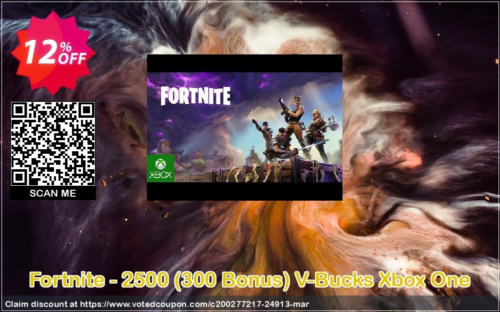 Fortnite - 2500, 300 Bonus V-Bucks Xbox One Coupon Code Apr 2024, 12% OFF - VotedCoupon