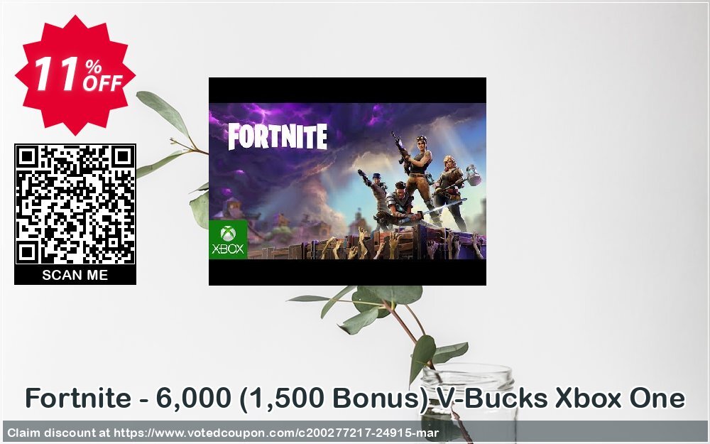 Fortnite - 6,000, 1,500 Bonus V-Bucks Xbox One Coupon, discount Fortnite - 6,000 (1,500 Bonus) V-Bucks Xbox One Deal. Promotion: Fortnite - 6,000 (1,500 Bonus) V-Bucks Xbox One Exclusive offer