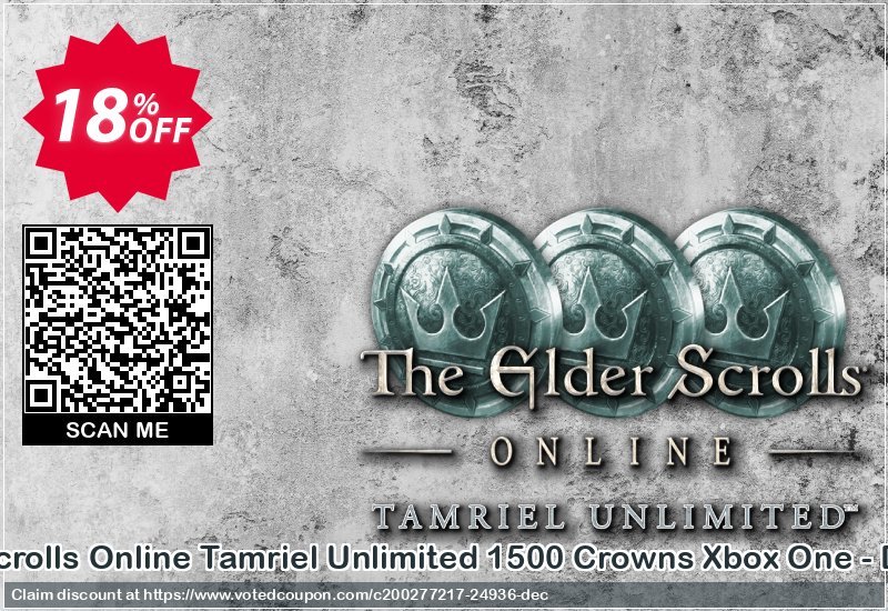 The Elder Scrolls Online Tamriel Unlimited 1500 Crowns Xbox One - Digital Code Coupon Code Apr 2024, 18% OFF - VotedCoupon