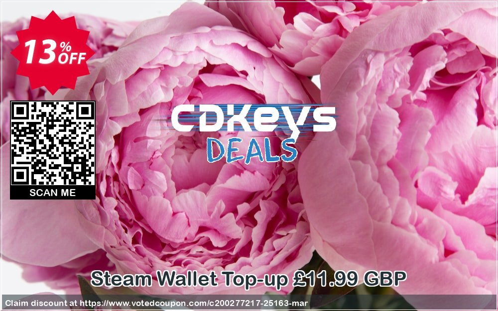 Steam Wallet Top-up £11.99 GBP