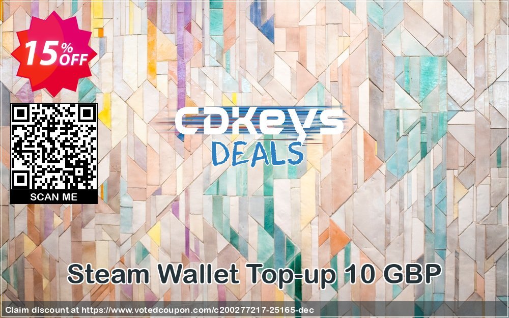 Steam Wallet Top-up 10 GBP Coupon, discount Steam Wallet Top-up 10 GBP Deal. Promotion: Steam Wallet Top-up 10 GBP Exclusive offer 
