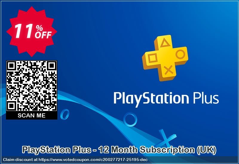 PS Plus - 12 Month Subscription, UK  Coupon, discount PlayStation Plus - 12 Month Subscription (UK) Deal. Promotion: PlayStation Plus - 12 Month Subscription (UK) Exclusive offer 