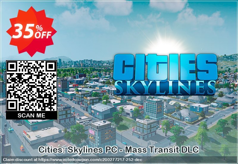 Cities: Skylines PC - Mass Transit DLC Coupon Code Apr 2024, 35% OFF - VotedCoupon