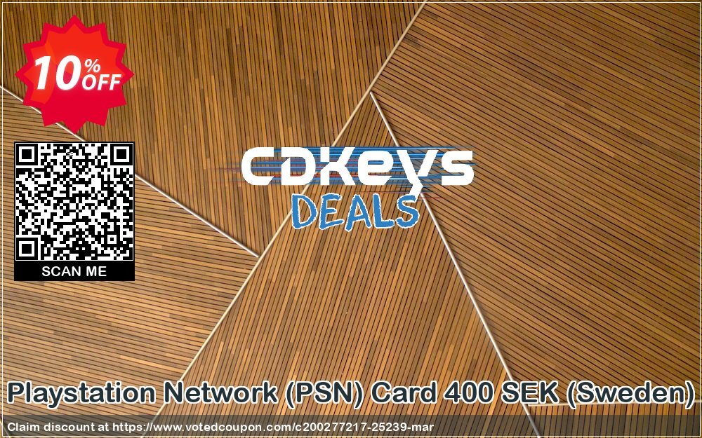 PS Network, PSN Card 400 SEK, Sweden  Coupon, discount Playstation Network (PSN) Card 400 SEK (Sweden) Deal. Promotion: Playstation Network (PSN) Card 400 SEK (Sweden) Exclusive offer 