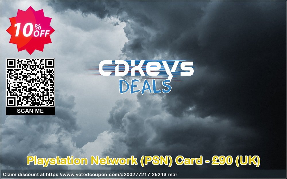 PS Network, PSN Card - £90, UK  Coupon, discount Playstation Network (PSN) Card - £90 (UK) Deal. Promotion: Playstation Network (PSN) Card - £90 (UK) Exclusive offer 