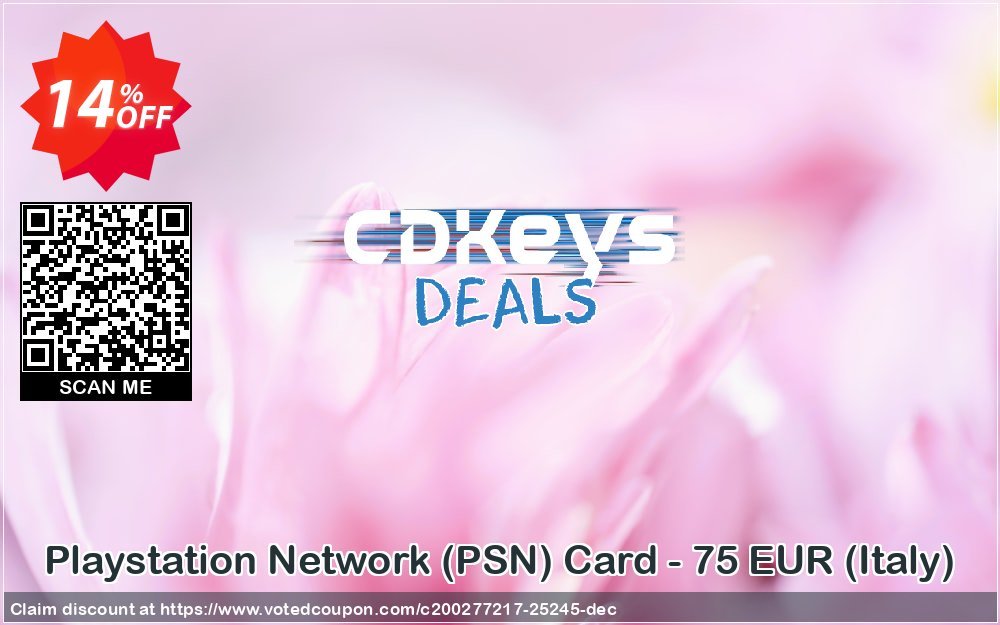 PS Network, PSN Card - 75 EUR, Italy  Coupon, discount Playstation Network (PSN) Card - 75 EUR (Italy) Deal. Promotion: Playstation Network (PSN) Card - 75 EUR (Italy) Exclusive offer 