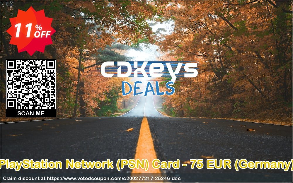 PS Network, PSN Card - 75 EUR, Germany  Coupon Code Apr 2024, 11% OFF - VotedCoupon