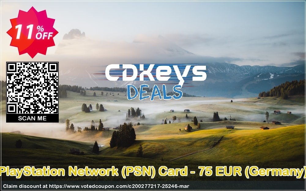 PS Network, PSN Card - 75 EUR, Germany 