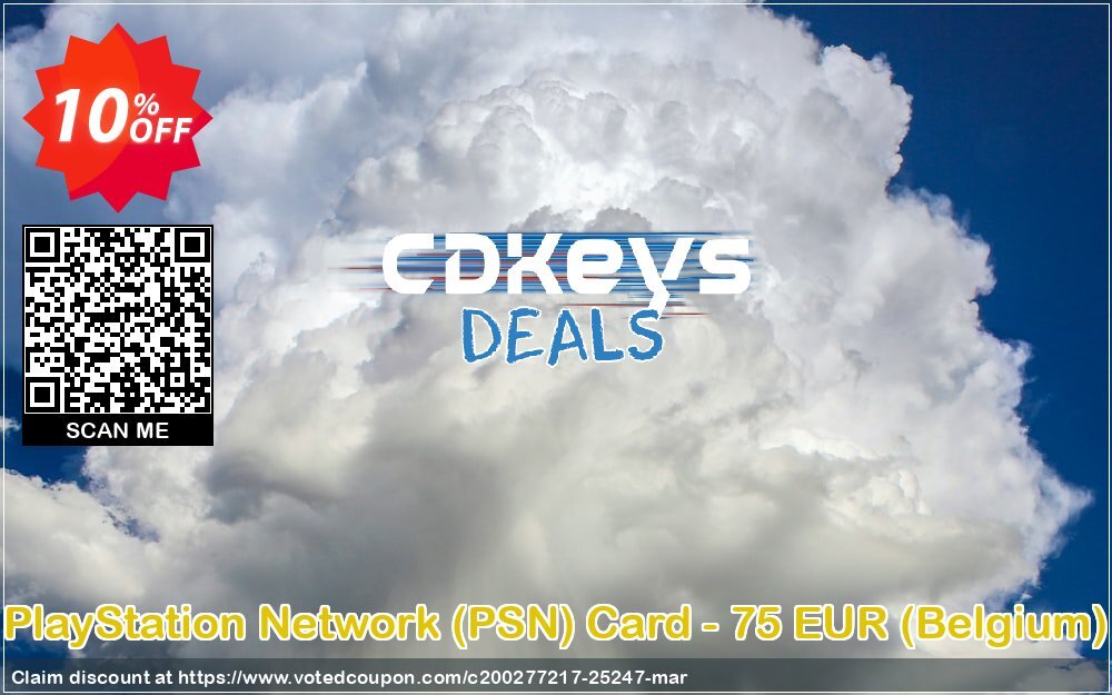 PS Network, PSN Card - 75 EUR, Belgium  Coupon Code Apr 2024, 10% OFF - VotedCoupon