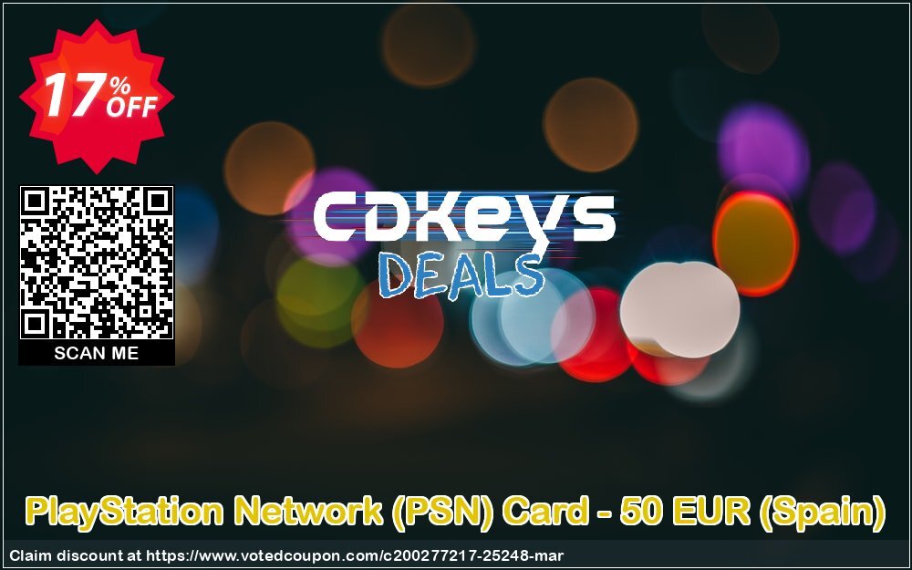 PS Network, PSN Card - 50 EUR, Spain  Coupon, discount PlayStation Network (PSN) Card - 50 EUR (Spain) Deal. Promotion: PlayStation Network (PSN) Card - 50 EUR (Spain) Exclusive offer 