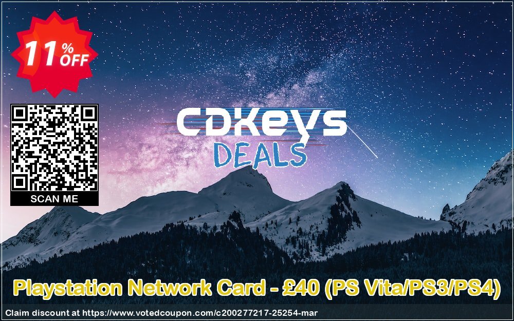 PS Network Card - £40, PS Vita/PS3/PS4  Coupon Code Apr 2024, 11% OFF - VotedCoupon