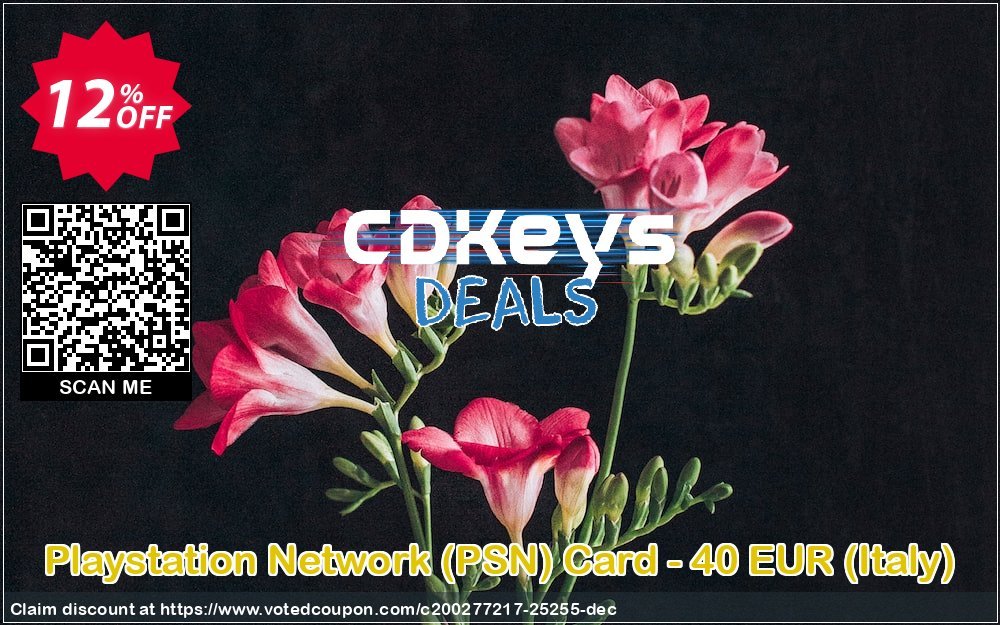 PS Network, PSN Card - 40 EUR, Italy  Coupon, discount Playstation Network (PSN) Card - 40 EUR (Italy) Deal. Promotion: Playstation Network (PSN) Card - 40 EUR (Italy) Exclusive offer 