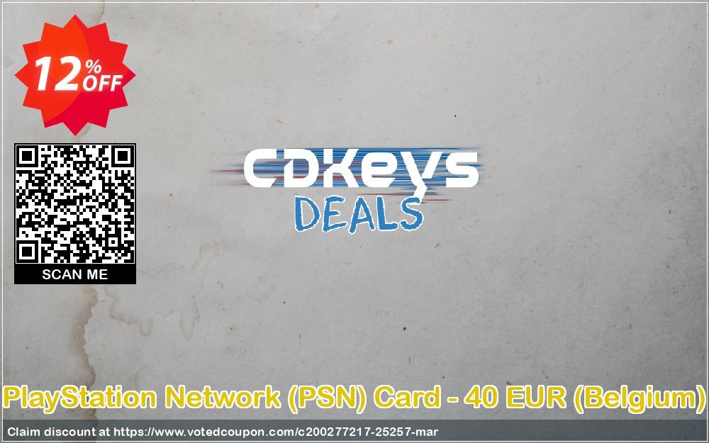 PS Network, PSN Card - 40 EUR, Belgium  Coupon, discount PlayStation Network (PSN) Card - 40 EUR (Belgium) Deal. Promotion: PlayStation Network (PSN) Card - 40 EUR (Belgium) Exclusive offer 