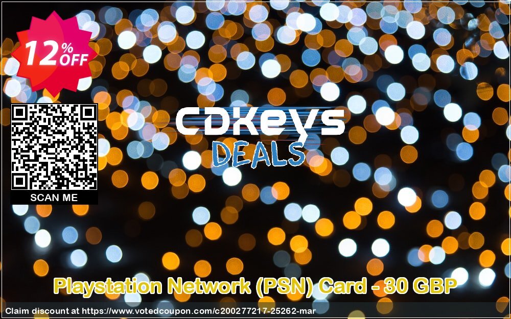 PS Network, PSN Card - 30 GBP Coupon, discount Playstation Network (PSN) Card - 30 GBP Deal. Promotion: Playstation Network (PSN) Card - 30 GBP Exclusive offer 